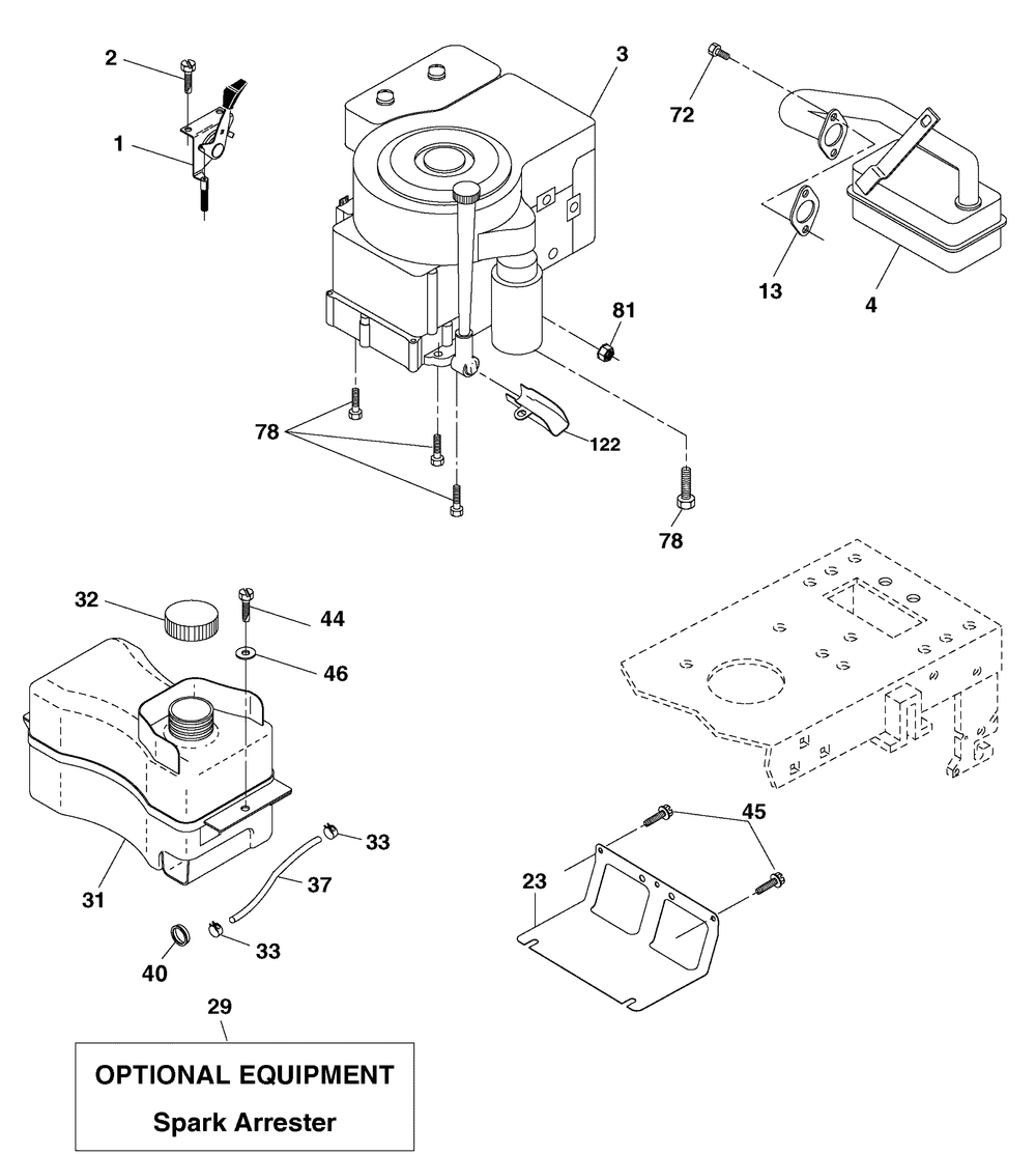 Engine Group (7800734engine) Diagram and Parts List for 7800734-96012009600 2011 Briggs and Stratton Lawn Tractor